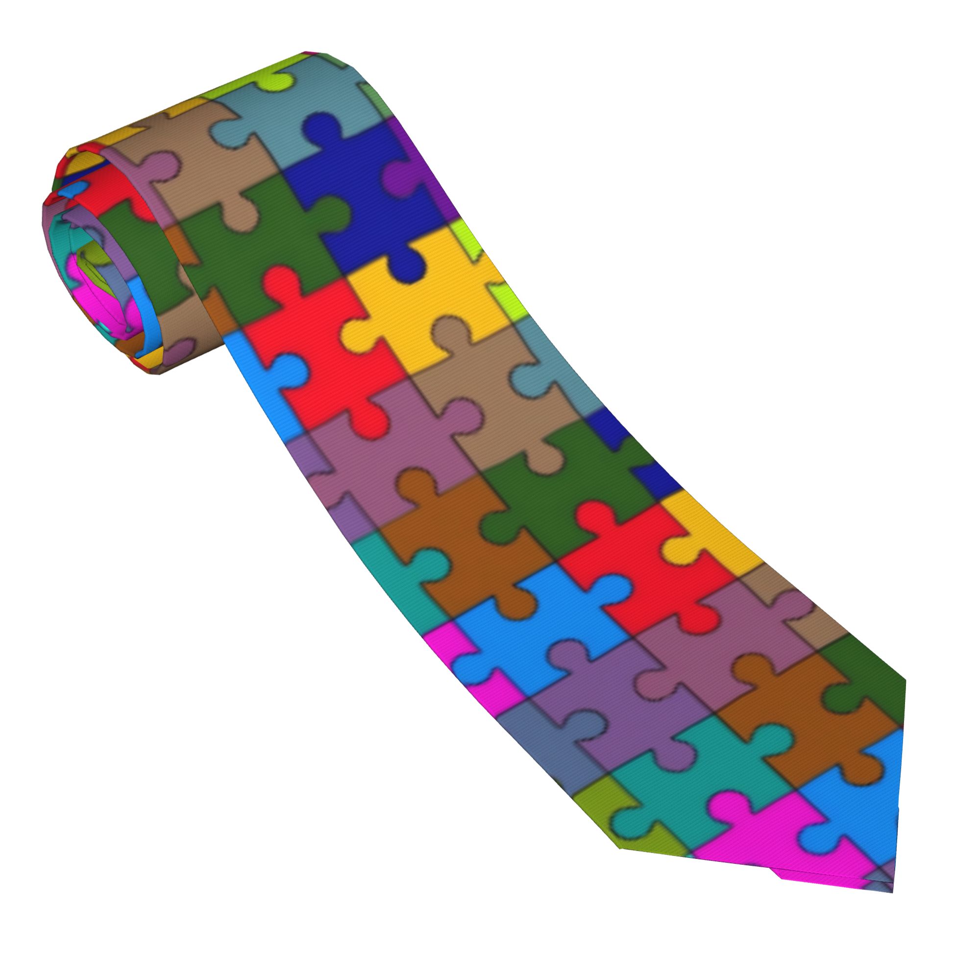 Men Accessories Wedding - Ciemny Gradientowy Krawat Puzzle, Krawaty na