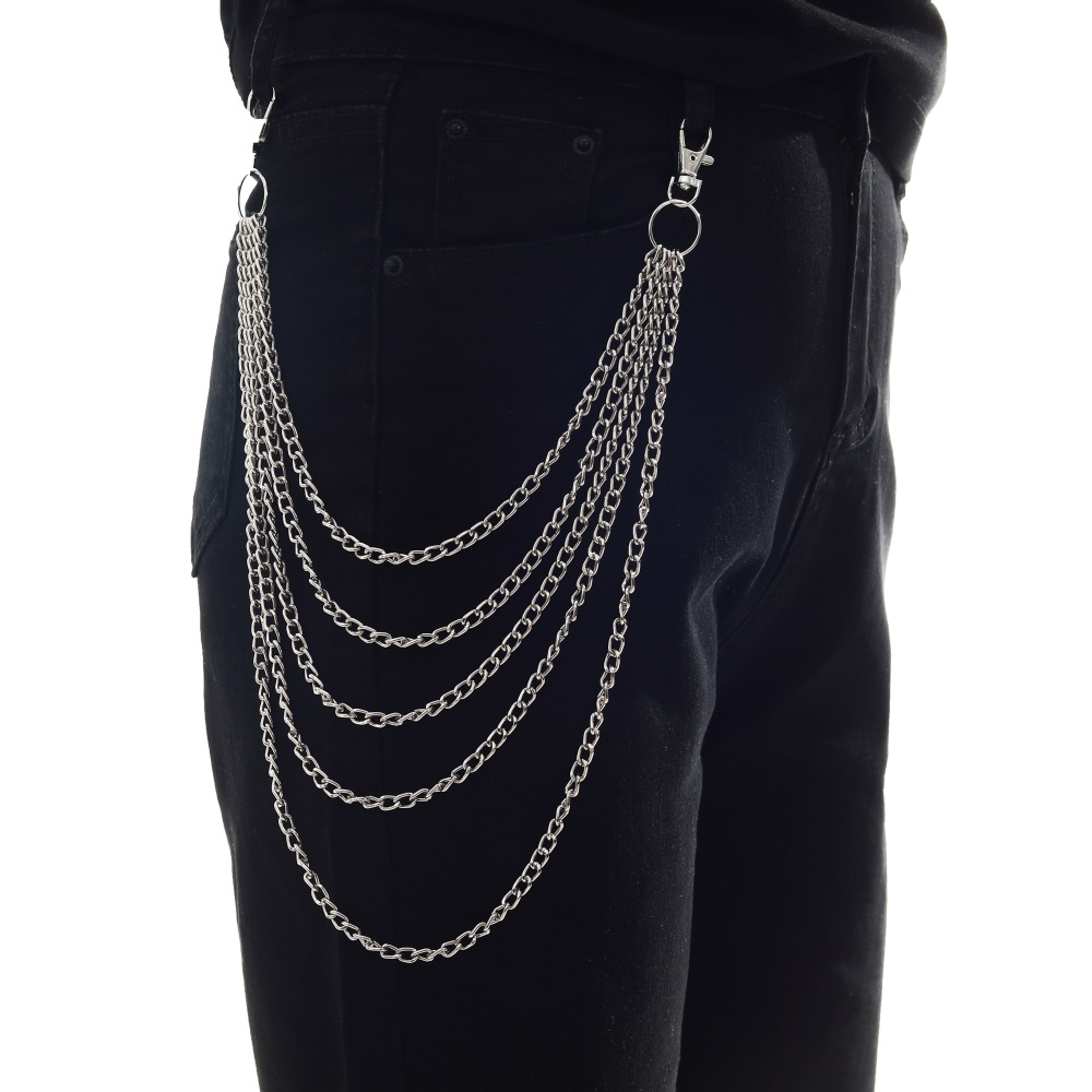 Men Accessories Aesthetic - Punkowy łańcuszek na dżinsach spodnie damskie