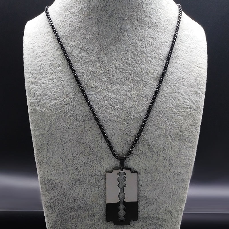 Gotycki naszyjnik z ostrzem br – Men Accessories Aesthetic recenzja i cena