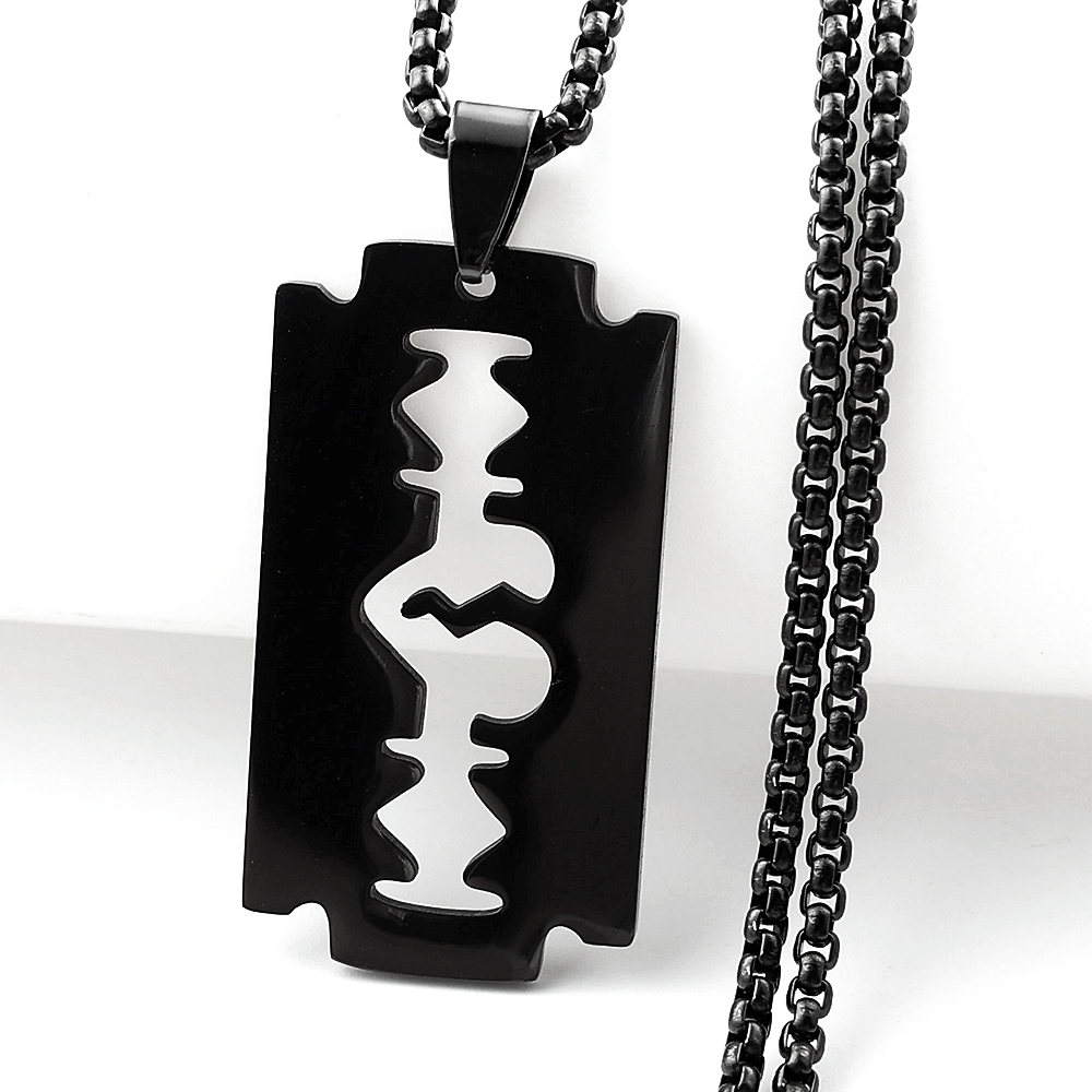 Gotycki naszyjnik z ostrzem br – Men Accessories Aesthetic recenzja i cena