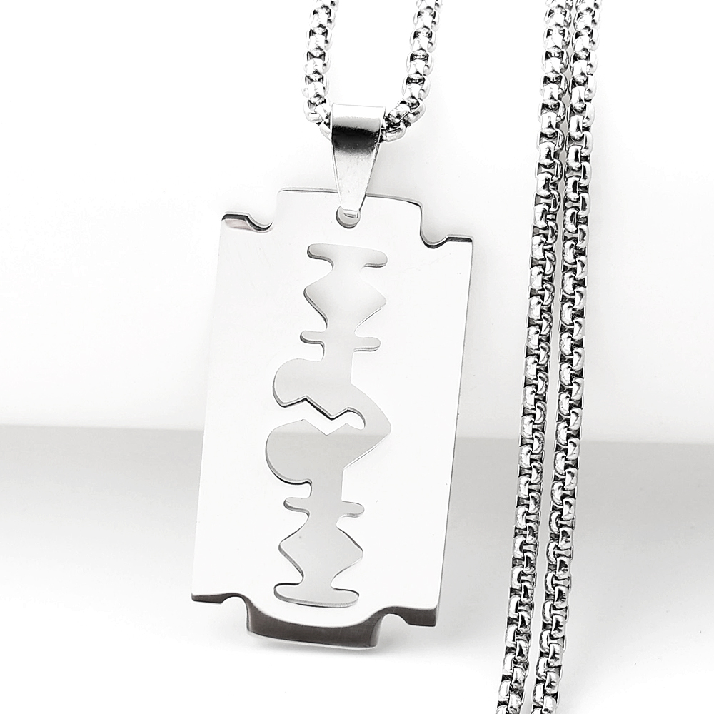 Gotycki naszyjnik z ostrzem br – Men Accessories Aesthetic recenzja i cena