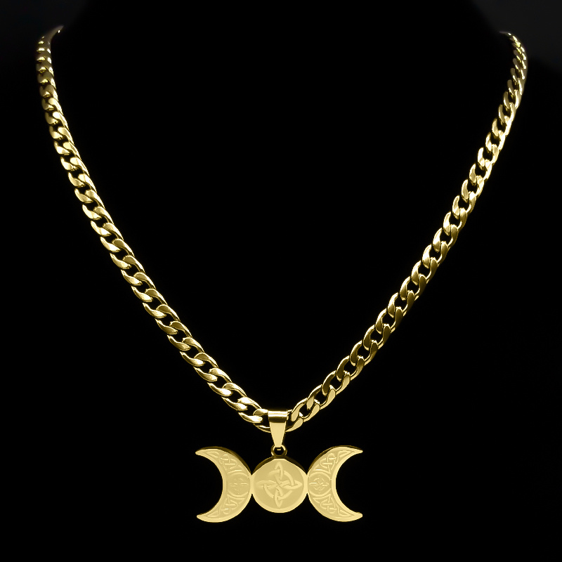 Wicca potrójny księżyc półksię – Men Accessories Aesthetic recenzja i cena