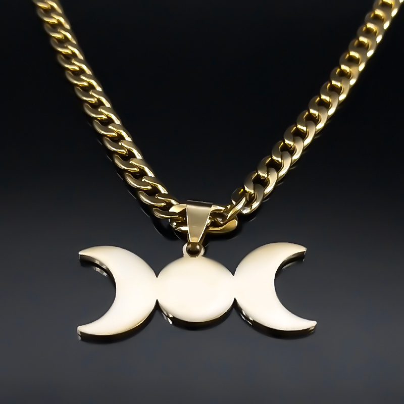 Wicca potrójny księżyc półksię – Men Accessories Aesthetic recenzja i cena